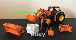 Wiking 132 Scale 077342 John Deere 7430 With Loader And Attachments (orange)