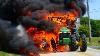 Wow John Deere Tractor In Extreme Conditions Accident 2021 The Tractor Is On Fire