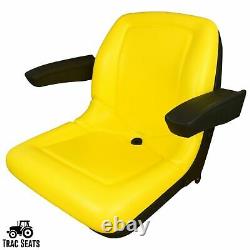 Yellow High Back Seat with Armrests fits John Deere 650 750 850 950 1050 Tractor