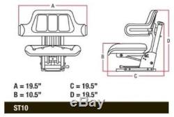 Yellow Seat with Adjust Angle Base Tracks/Suspenion Fits John Deere Tractor